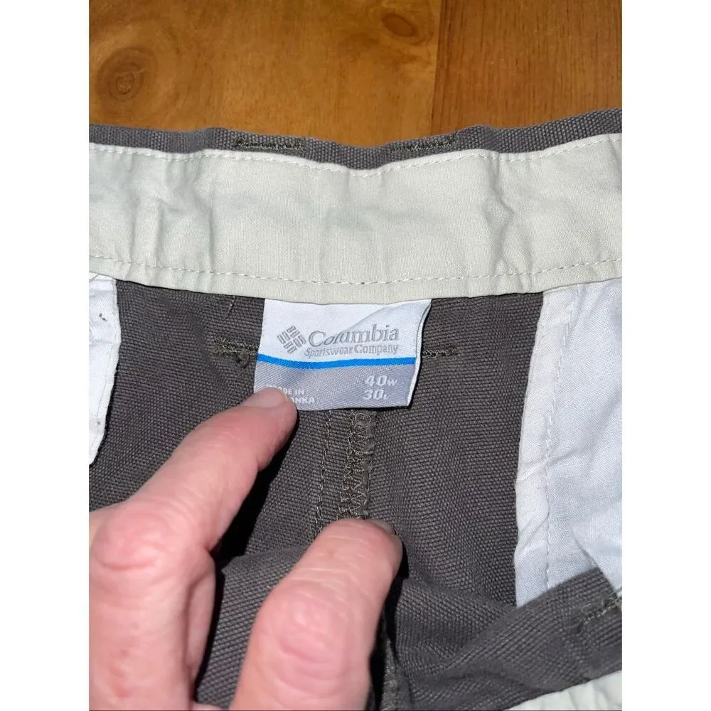 Columbia Men’s Jeans 40x30 Rugged‎ Outdoor Hiking Grey 5-Pocket
